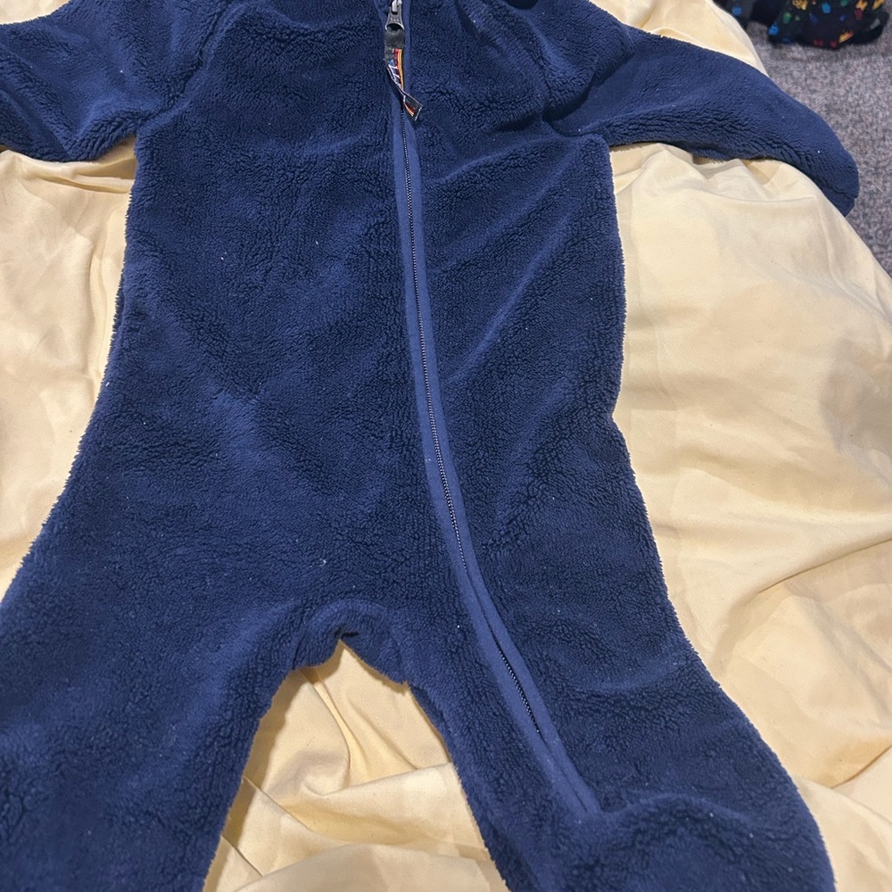 L.L. Bean Navy Blue Kids Footie Onesie